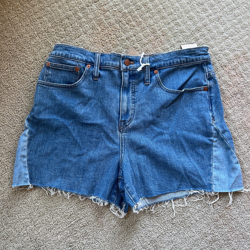 NWT Madewell High rise denim shorts dual tone sz. 30